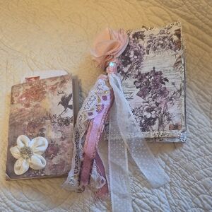 2 Floral Journals with Pink and White Accents